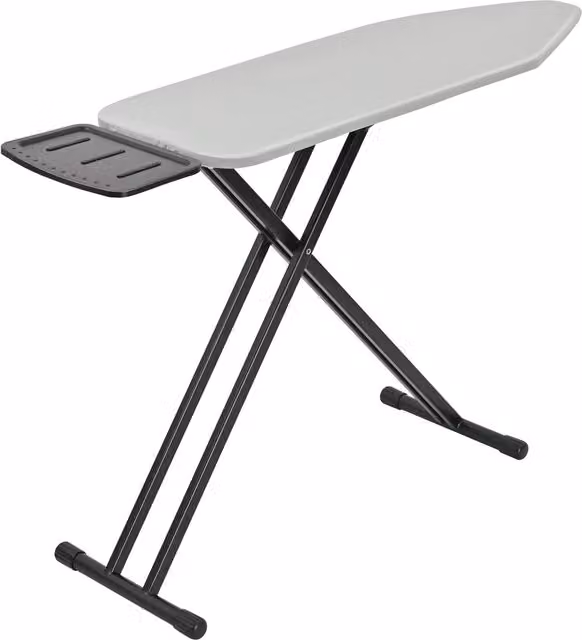 Xample Lightweight Foldable Ironing Board with Adjustable Height and Iron Rest in Grey