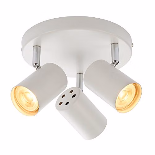 Netlighting Arezzo 3 Light Adjustable Round Spotlight in White and Chrome with GU10 LED Support