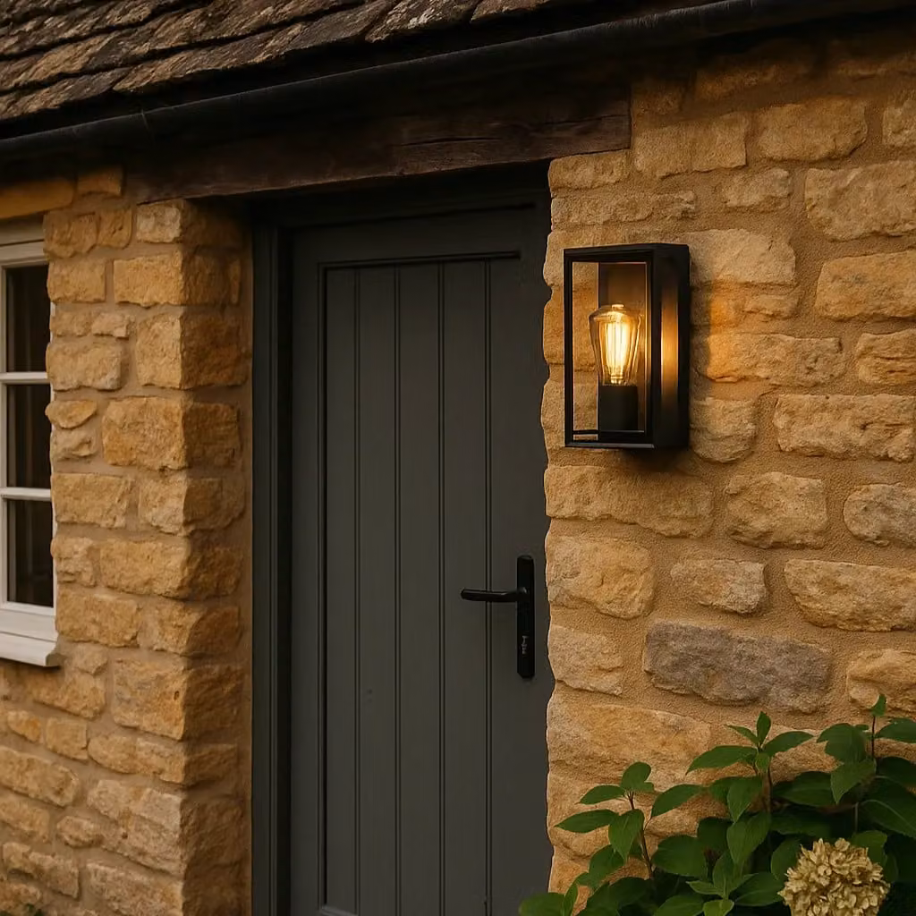 CGC Lighting Floriana Modern Black Outdoor Wall Light with Transparent Diffuser and E27 Bulb Holder, IP54 Rated – 4