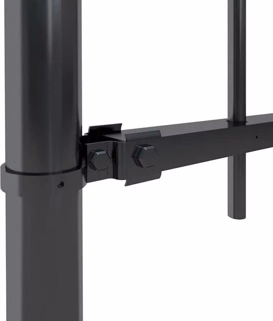 Berkfield Home Elegant Spear Top Steel Garden Fence, Black, W: 10.2 m, H: 0.6 m