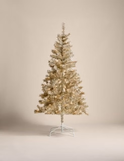 M&S 6ft Champagne Christmas Tree in Gold and Beige