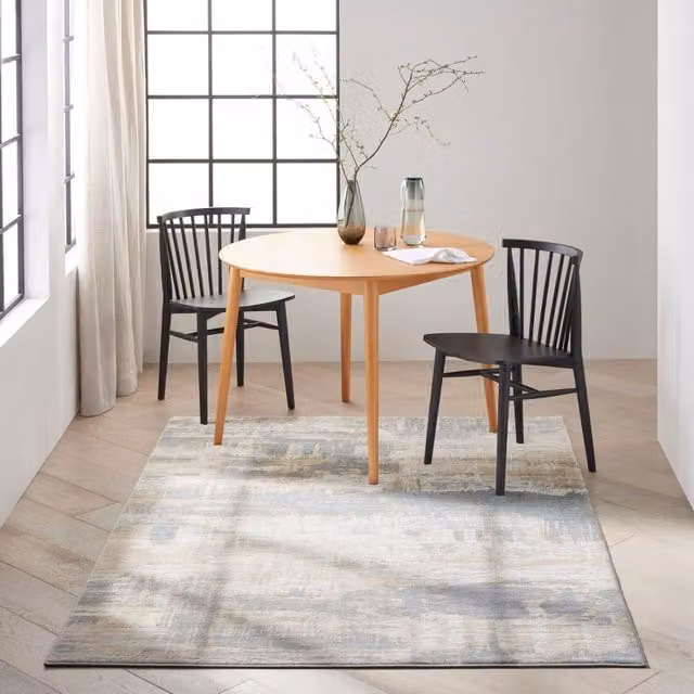 The Rug Shop UK Modern Abstract Machine Woven Area Rug in Beige and Multicolour, W: 240 cm, D: 305 cm