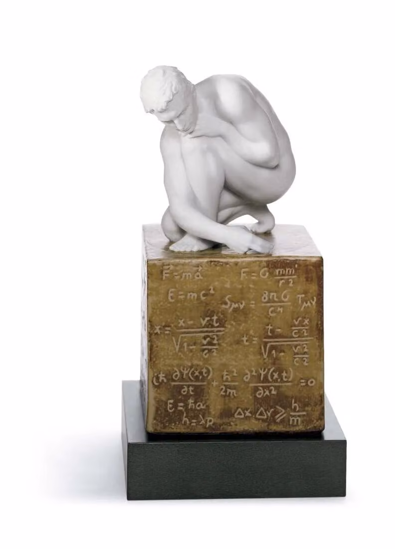 Lladró Scientia Man Porcelain Figurine in White