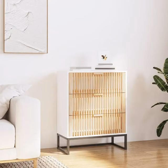 Berkfield Home Classic Sideboard in White, W/D/H: 60 x 30 x 75 cm – 1