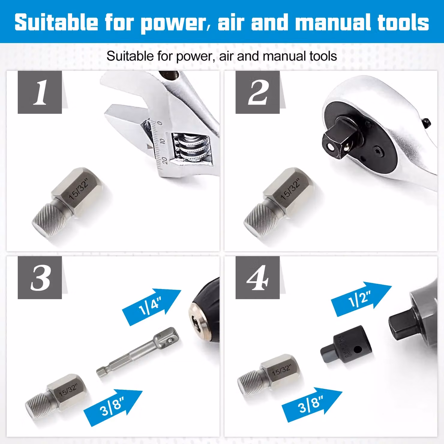 Gymax 27 Piece Dual Headed Screw Extractor Set and Bolt Removal Kit in Blue – 5