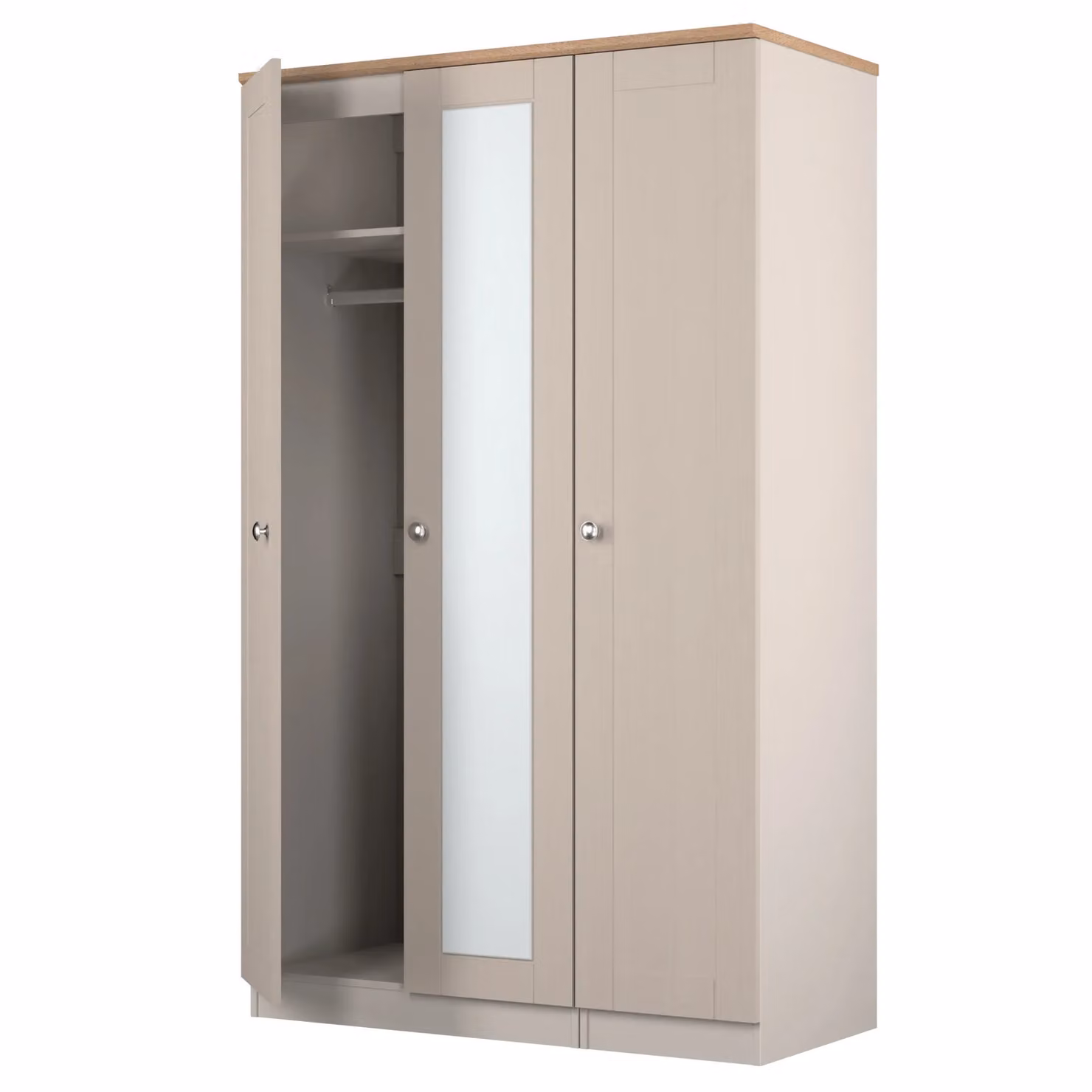 Ready Assembled 2 U Cumbria Tall Triple Mirror Wardrobe in Taupe – 2