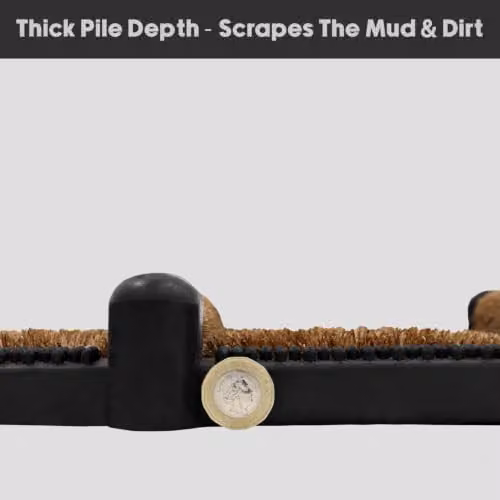 JVL Nimbus Rubber and Coir Boot Scraper Mat, Brown and Beige, W/D: 30 x 35 cm – 5