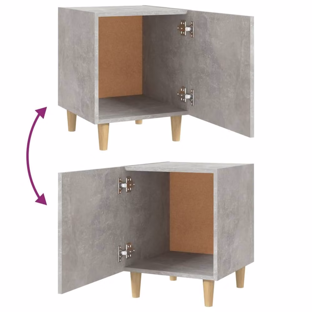 Berkfield Home Elegant Bedside Cabinet in Concrete Grey, W/D/H: 40 x 40 x 50 cm – 2