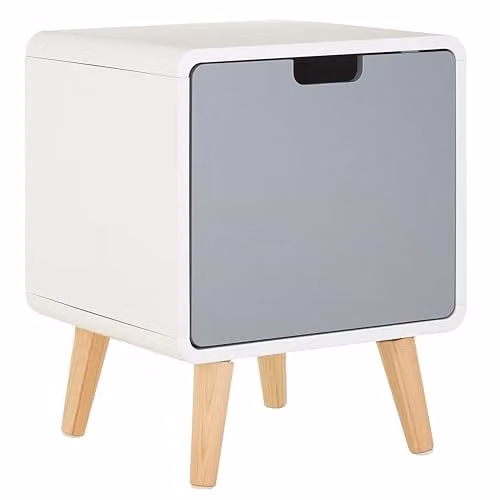 Orsina Versatile 1 Door Bedroom Cabinet with Pine Wood Legs in White, Grey or Gold – 1
