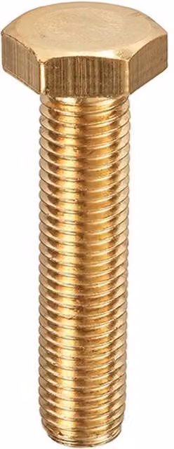 Unifix Brass Hexagon Setscrews in Gold, M10 x 25 mm
