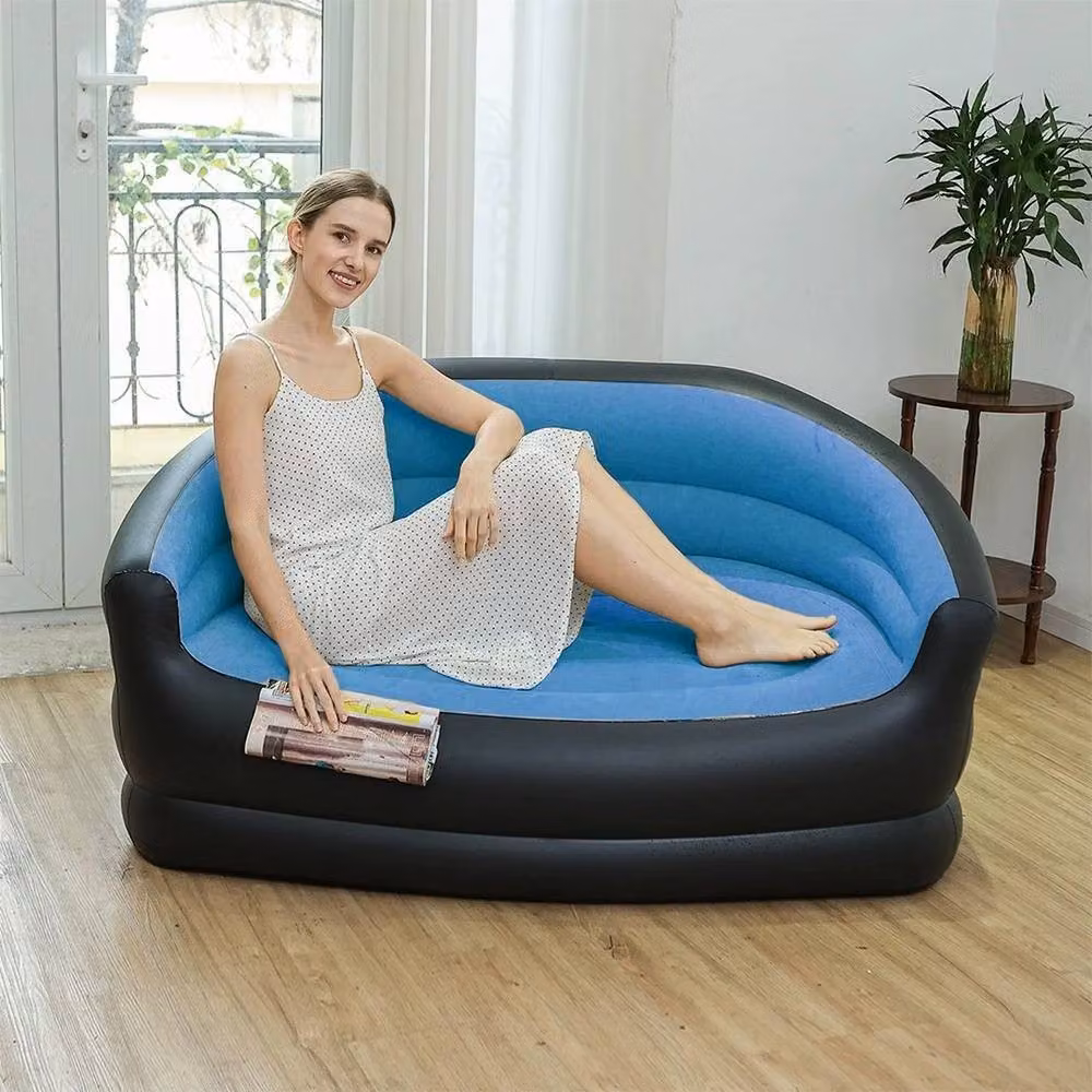 PAWNORA Double Inflatable Chair Sofa in Blue and Black – 2