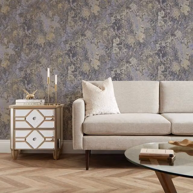 I Love Wallpaper Turin Industrial Abstract Wallpaper in Gold and Yellow