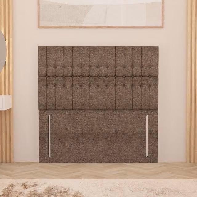 Somnior Beds Ltd Lexington Tweed Fabric 54 inch Floor Standing Upholstered Headboard in Coffee Brown Superking
