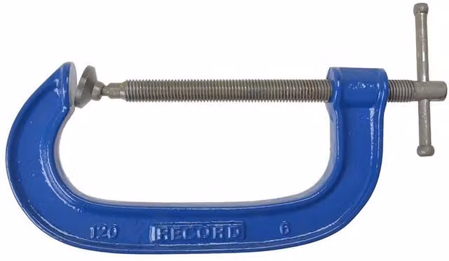 Irwin Record 120 Heavy-Duty G-Clamp in Blue and Silver – 4