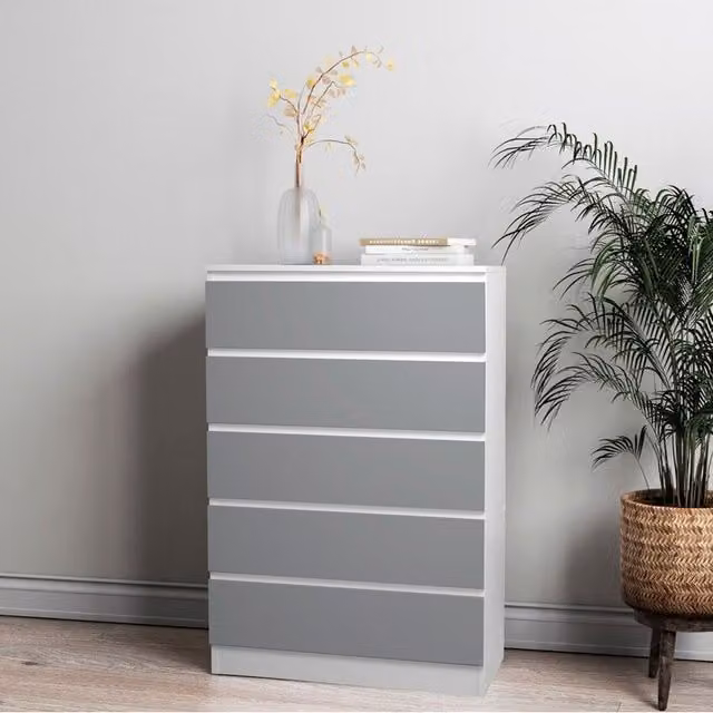 URBNLIVING Modern White Wooden Chest of Drawers