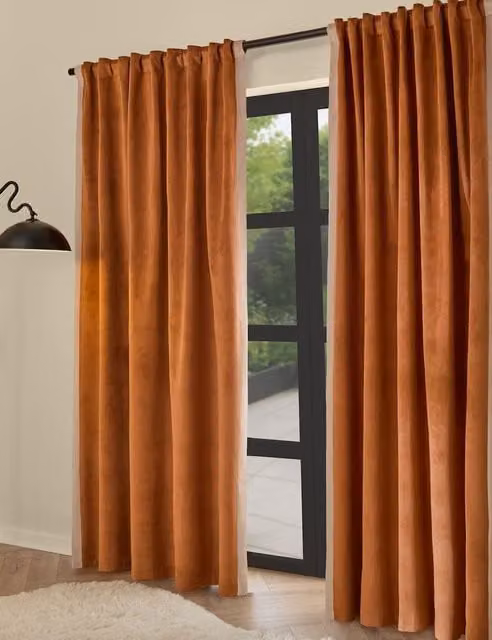 MADE Audley Brown Velour Eyelet Curtains