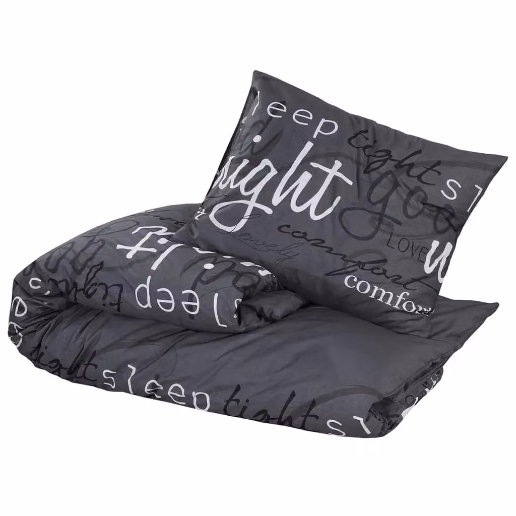 Berkfield Home Black Cotton Duvet Cover and Pillowcase Set, 200 x 200 cm – 3
