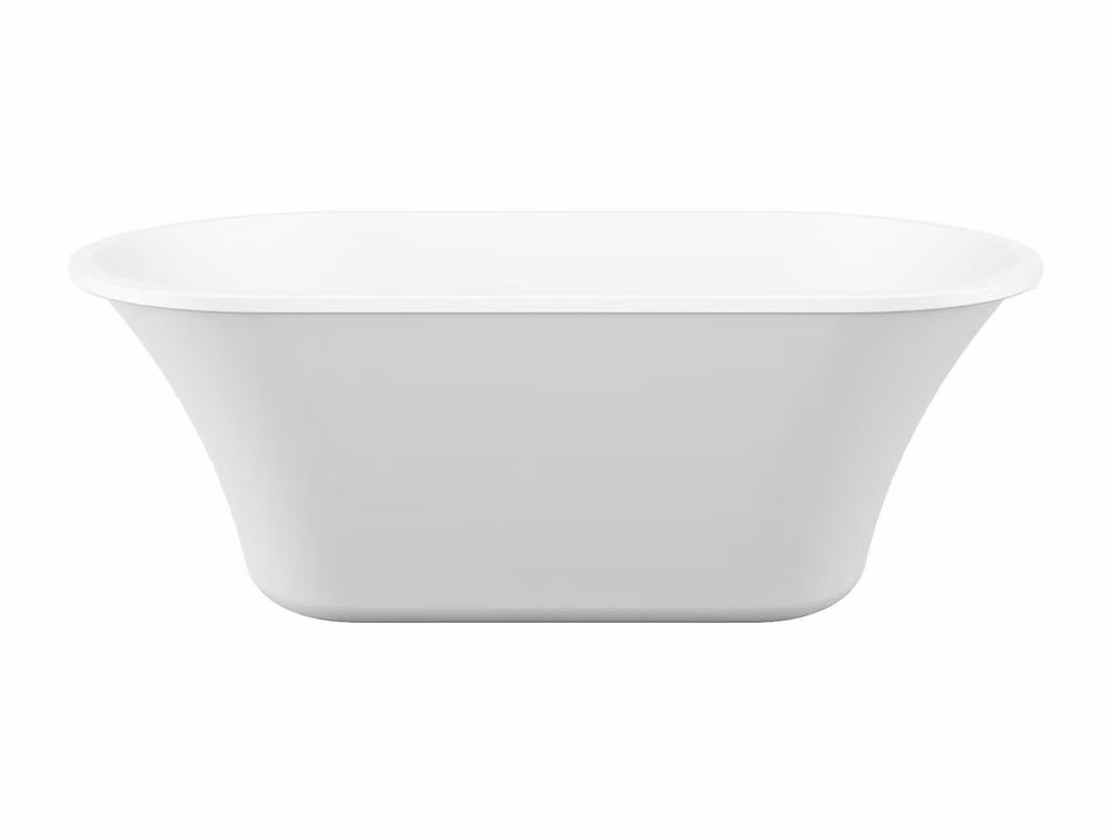 Vente-unique Designer Oval Freestanding Acrylic Bathtub in White, W/D/H: 150 x 75 x 58 cm – 2