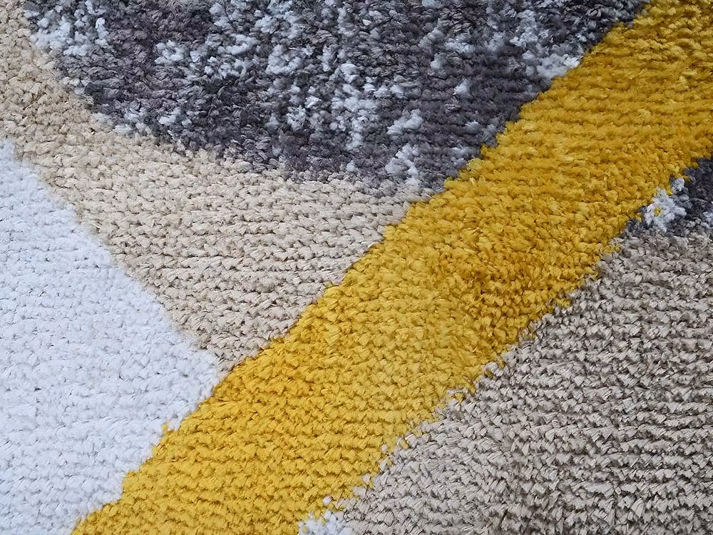 Vente-unique PICADILLY Contemporary Abstract Rug in Grey, Black, Gold and Anthracite, W: 160 cm, D: 230 cm – 4