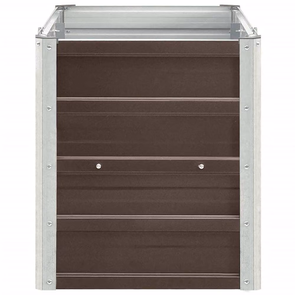 Berkfield Home Garden Brown Galvanised Steel Raised Bed, W/D/H: 240 x 40 x 45 cm – 3