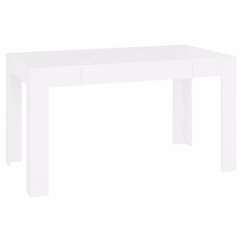 Berkfield Home Modern Rectangular Dining Table in White, W/D/H: 140 x 74.5 x 76 cm – 2