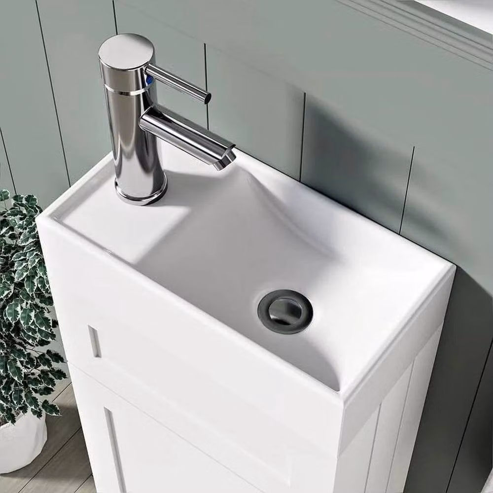FORGEVIO Crawle White Modern Freestanding Bathroom Vanity Unit with Basin and Cabinet – 3