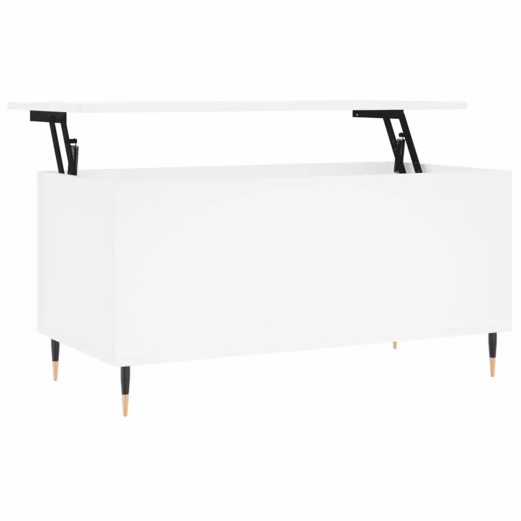 Berkfield Home Modern White Rectangular Coffee Table with Lift Mechanism, W: 90 cm, D: 44.5 cm, H: 45 cm – 2