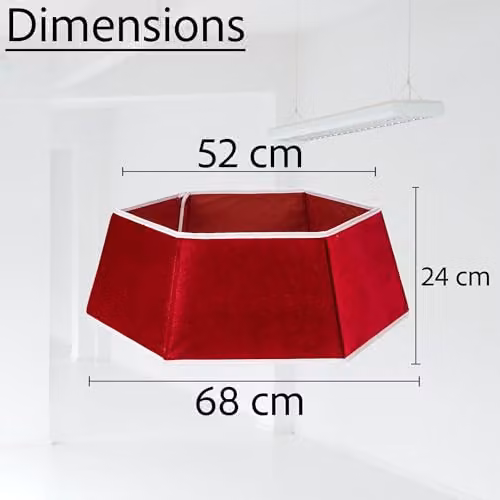 Shatchi Red Sequin Christmas Tree Skirt, Round Tabletop Tree Base Cover – 2