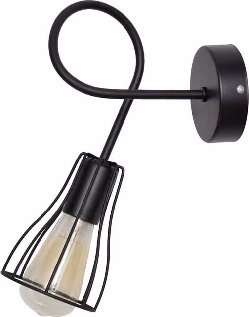 Helam Black Industrial Metal Wall Lamp