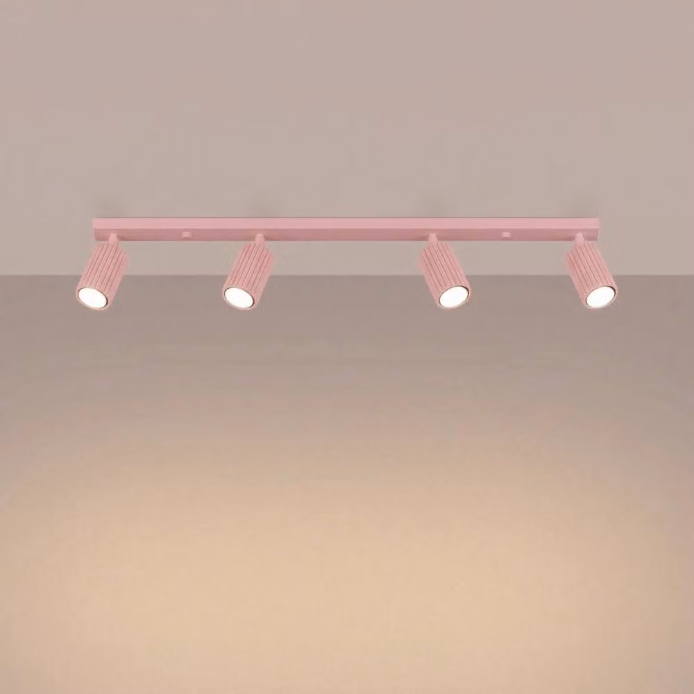 Sollux Lighting minimalist 4-light ceiling lamp in pink, W/D/H: 81 x 16.5 x 6.5 cm – 2