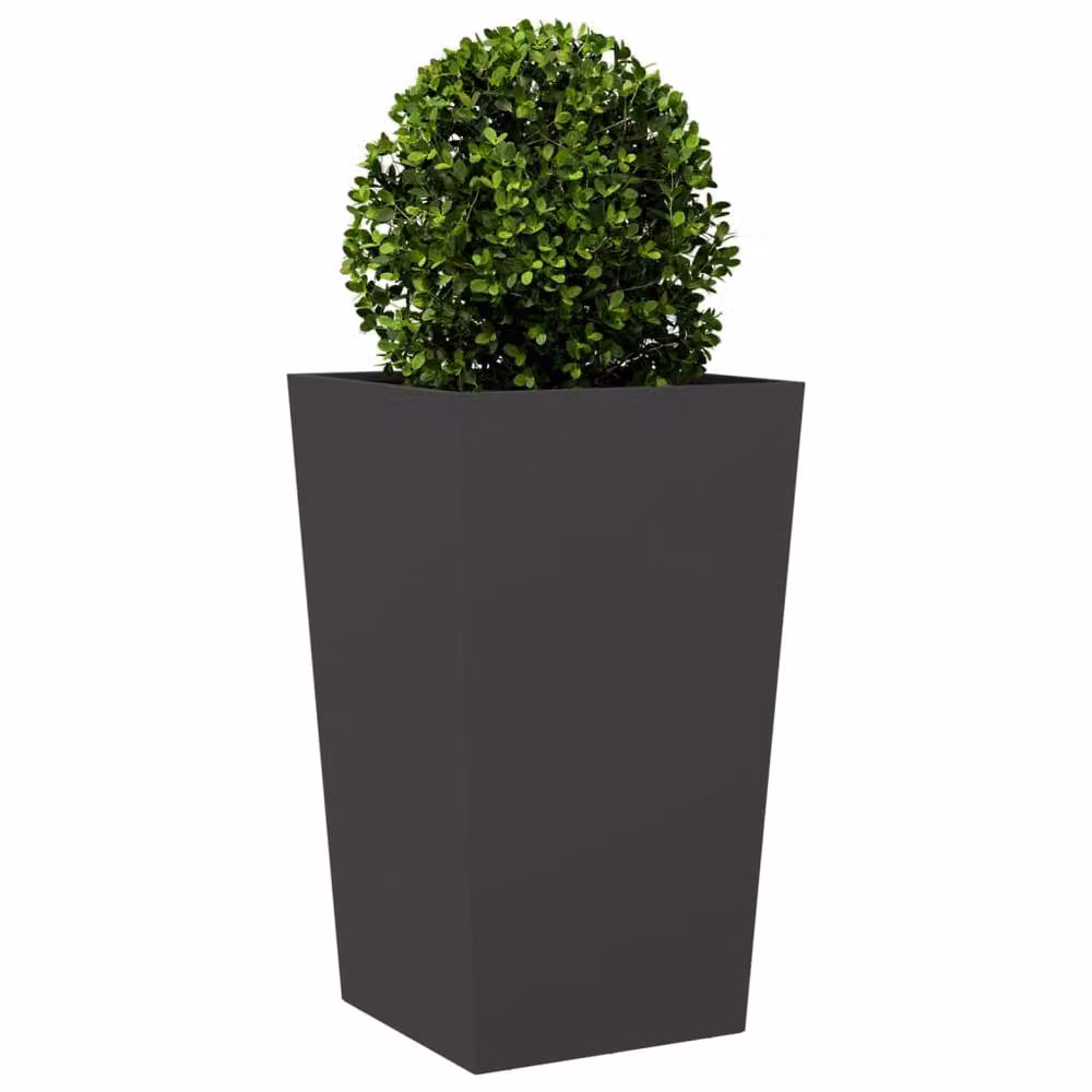 Berkfield Home Steel Garden Planter Tub in Black, W/D/H: 45 x 45 x 75 cm – 3