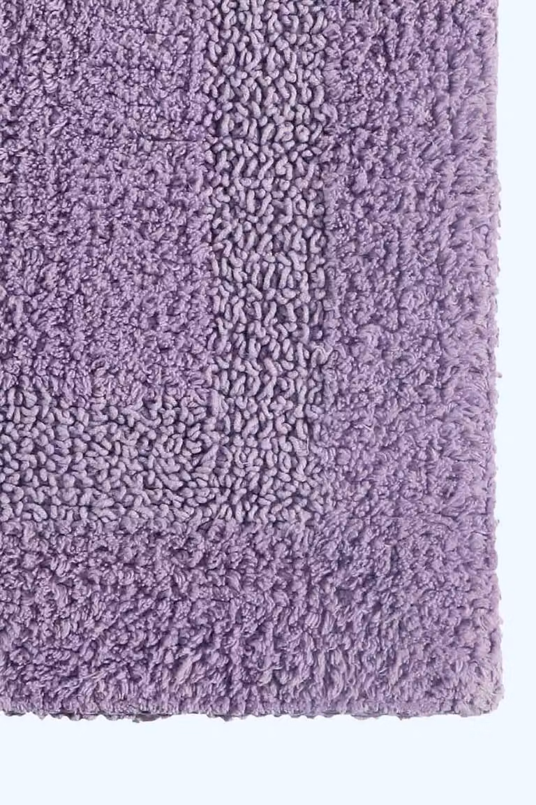 Homescapes Luxury Round Cotton Bath Mat, Reversible and Quick-Drying, Purple, Diameter: 80 cm