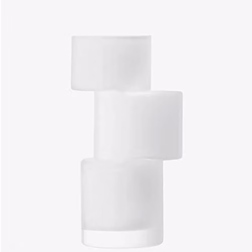 LSA International Tier Vase in Chalk White, Handmade Mouthblown Glass, Height: 26.8 cm – 1