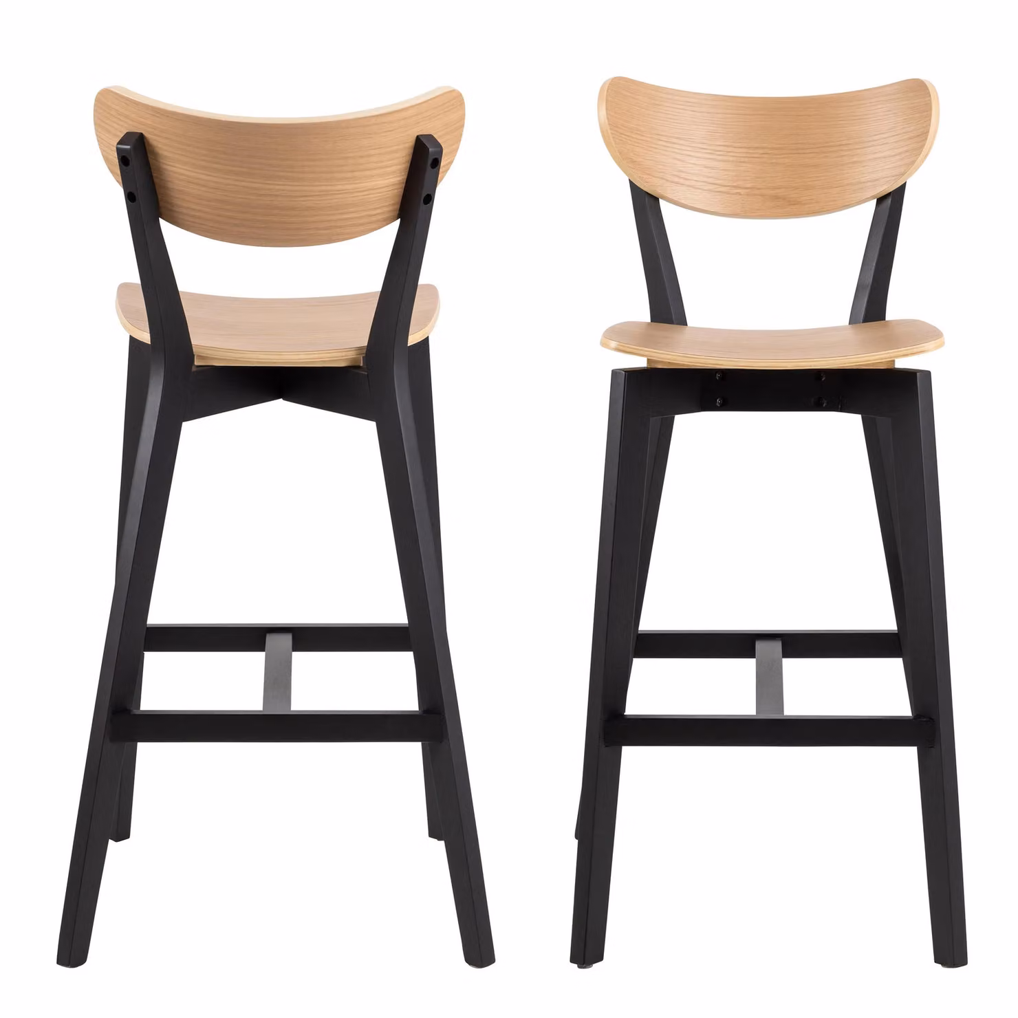 Furniture To Go Roxby Bar Stool Set of 2, Black and Oak – 2