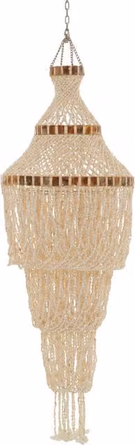 Fifty Five South Maritime Shell Pendant Light in White and Gold/Brass