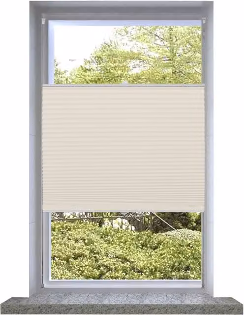 Berkfield Home Single Pleat Plisse Blind in Beige, W: 70 cm, H: 125 cm