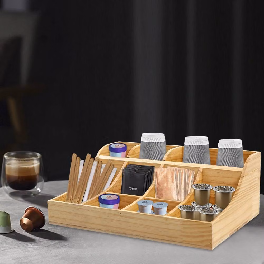 FORGEVIO Pine Condiment Organizer in Brown Wood – 3