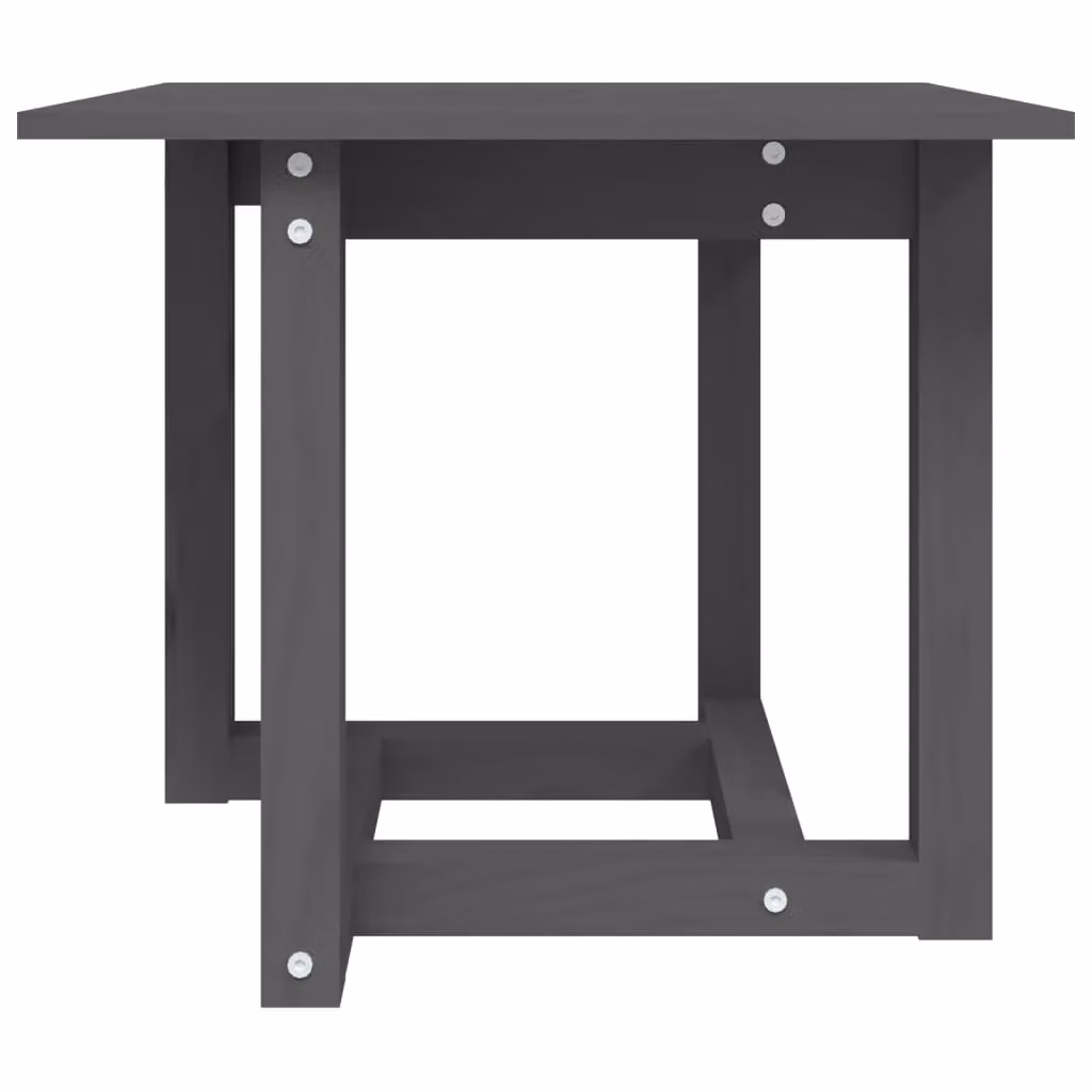 Berkfield Home Grey Rustic Solid Pine Square Coffee Table W/D/H: 50 x 50 x 45 cm – 3