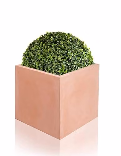 Primrose Terracotta Cube Garden Planter Tub, Brown and Orange, W/D/H: 50 x 50 x 50 cm – 1