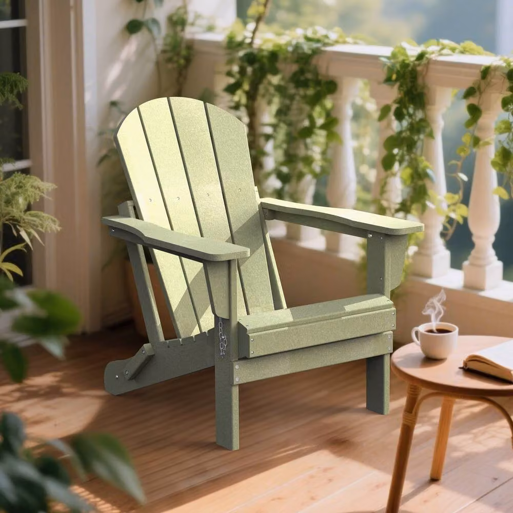 Mona Vale Furniture Green All-Weather Foldable Adirondack Outdoor Lounge Chair – 2