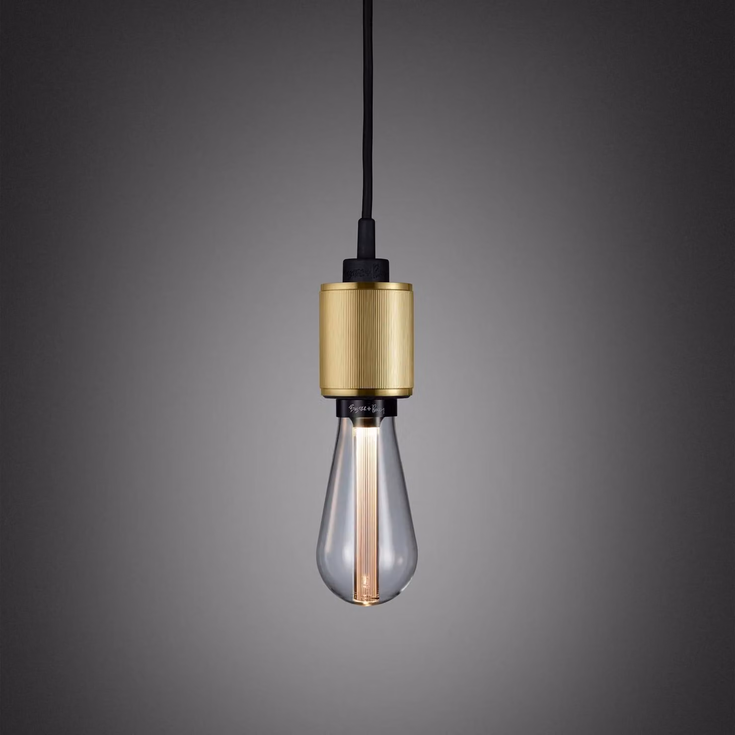 Buster + Punch Heavy Metal Linear Knurl Suspended Pendant Light in Black or Gold/Brass