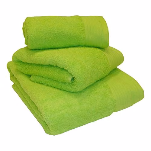 Yorkshire Linen Green Cotton Terry Bath Towel W: 70 cm, L: 125 cm