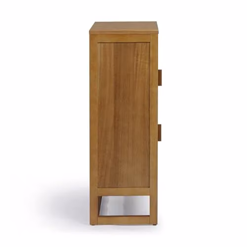 Teamson Home Hatteras Modern Wood and Rattan Accent Cabinet in Sand, W/D/H: 71 x 30.48 x 86.38 cm – 4