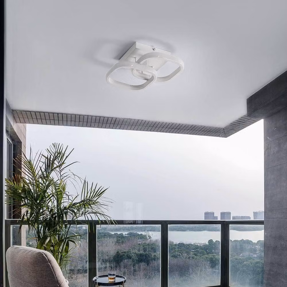 Goeco Modern Square LED Ceiling Light, 22W, Cool White, W/D/H: 23.5 x 23.5 x 9.5 cm – 5