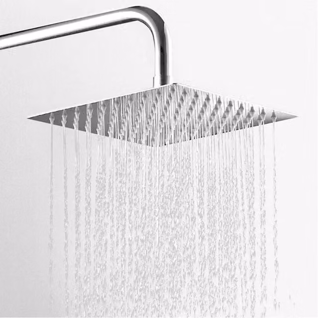 Kelvenix Square Chrome Stainless Steel Overhead Shower Head, Silver, Diameter: 25.4 cm – 1