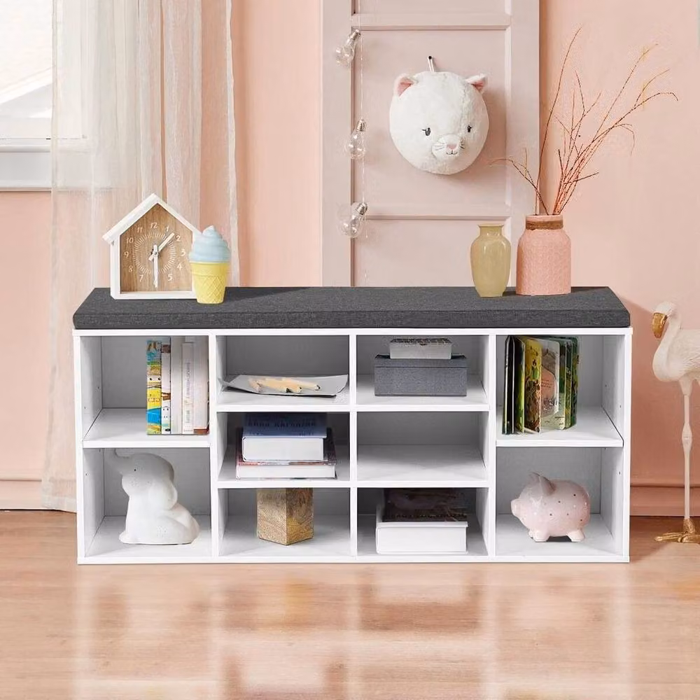 EONLION White Shoe Storage Cabinet and Bench – 4