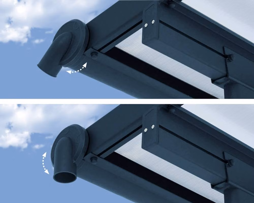 Palram Sierra Lean-to Patio Cover, Grey and Transparent Polycarbonate, W: 224 cm, H: 300 cm – 3
