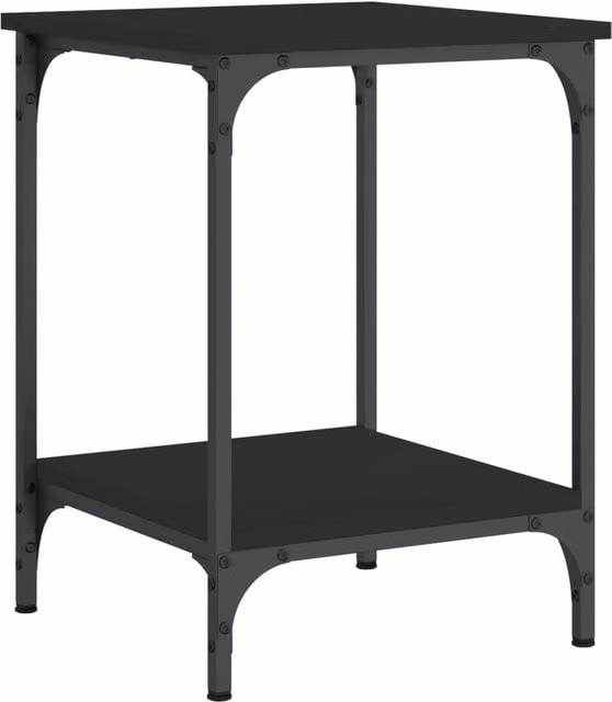 Berkfield Home Black Square Coffee Table in Engineered Wood, W/D/H: 40 x 40 x 55 cm