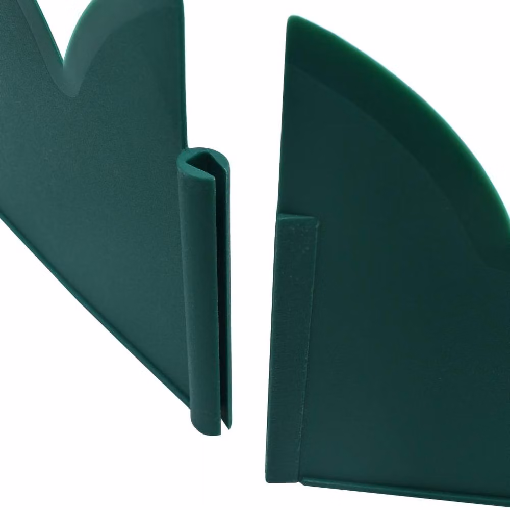 Berkfield Home Green Plastic Lawn Edgings, 10 Pieces, W: 65 cm, H: 15 cm – 5