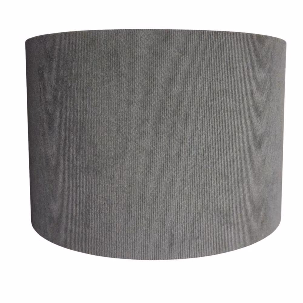 CGC Lighting Lola Corduroy Round Lampshade with Silk Inner in Grey, Diameter: 30 cm – 4